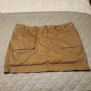 Old Navy Womans Casual Cotton  Tan Mini Skirt 4 Pocket Cargo Style